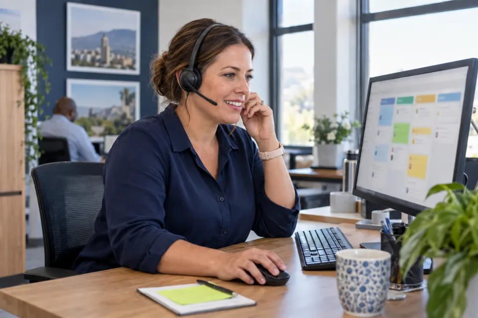 A CRM support professional reviewing a customer follow-up pipeline
